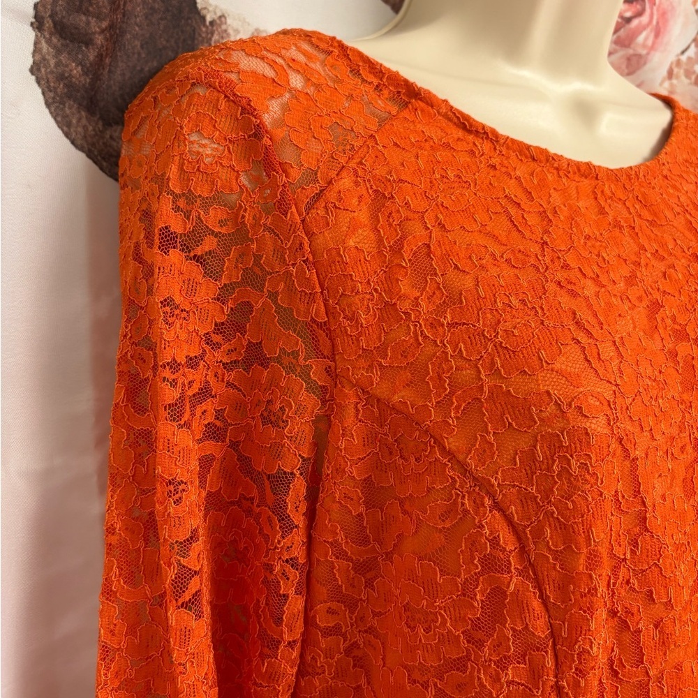 New Topshop size 10 Elegant Orange Lace Dress​ - Picture 8 of 10